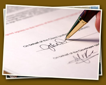 sign contract papers